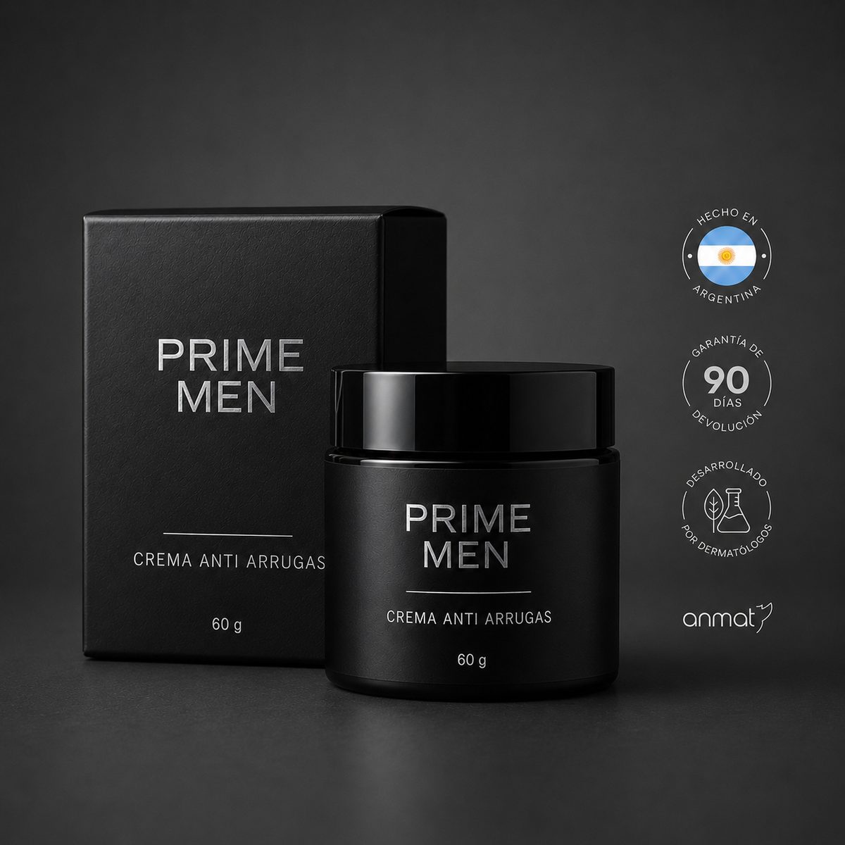Prime Men | Crema Antiedad para hombres Reduce Arrugas y Ojeras
